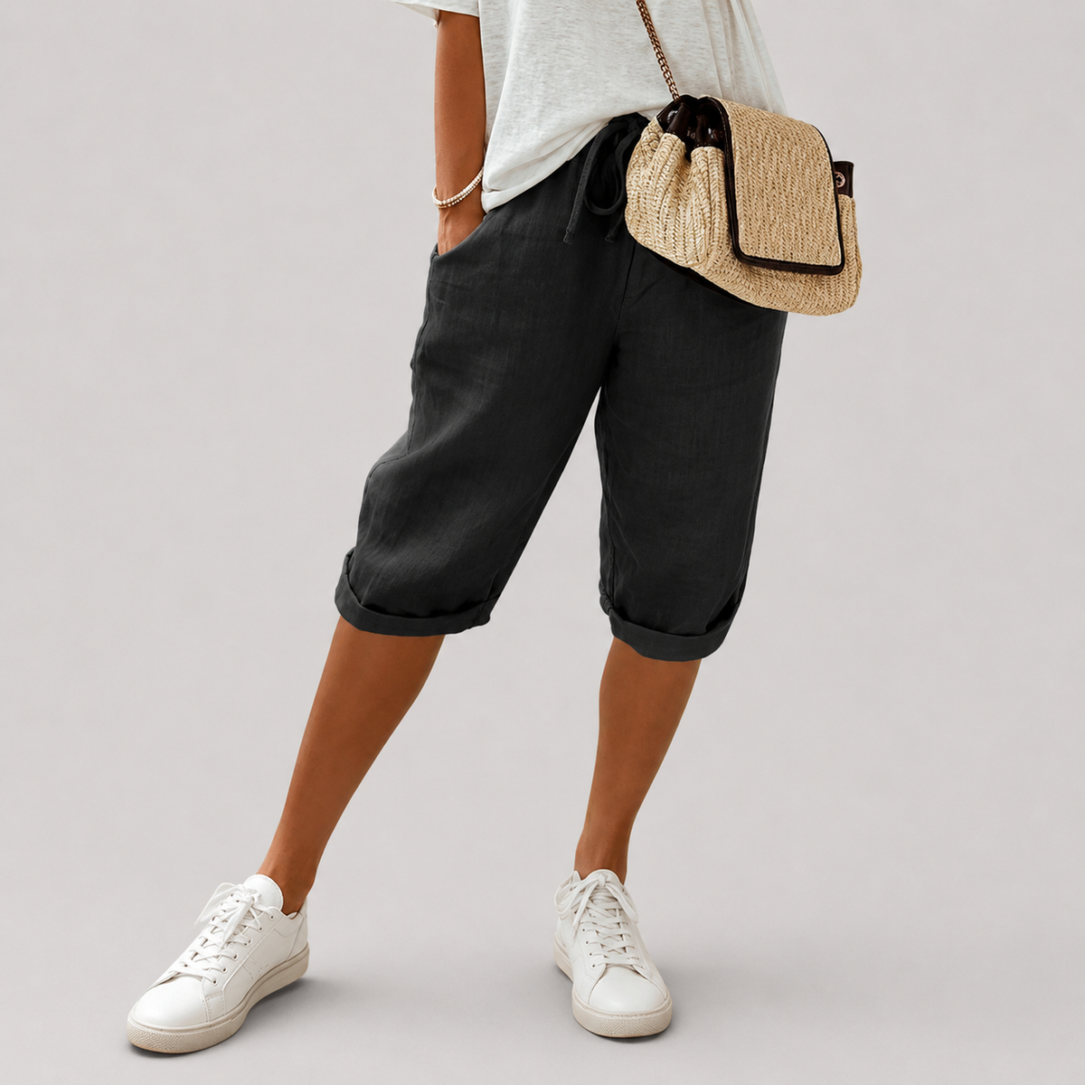 Comfortabele korte broek met elastische taille