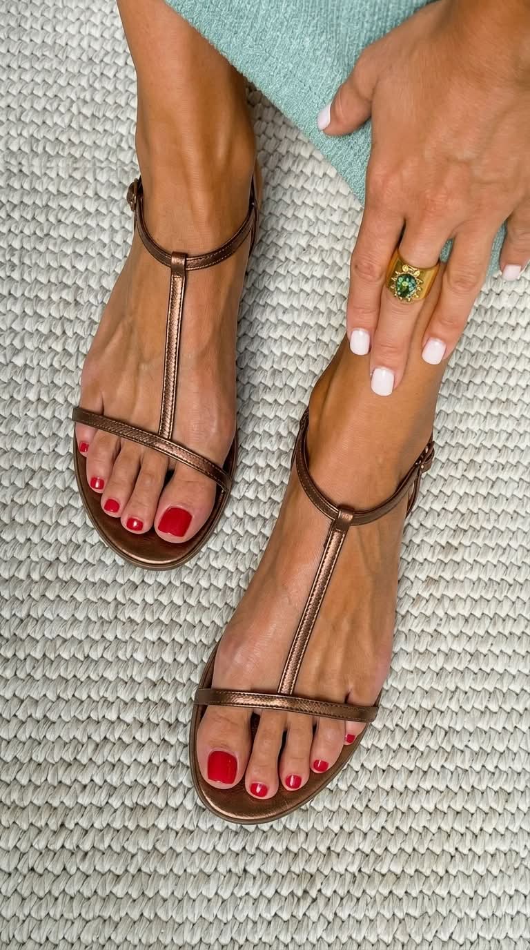 Bianca gouden sandalen met smalle bandjes