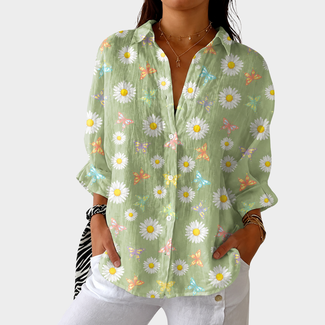 Germaine | Luchtige Kleurrijke Bedrukte Blouse
