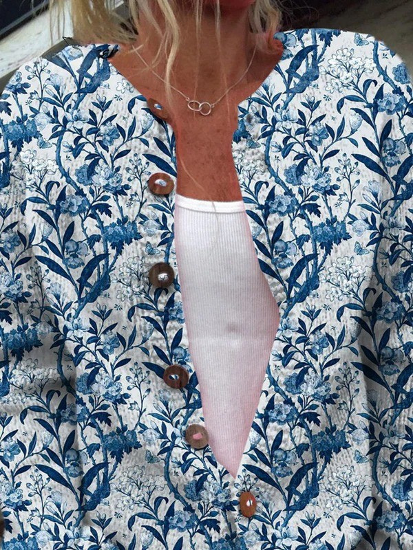 Corinne | Bloemen Patroon Print Knoop Vest