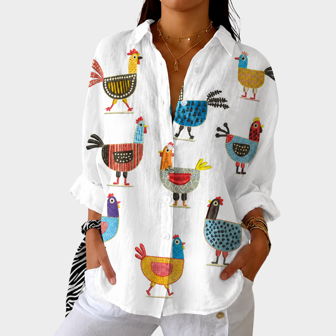 Albertine | Luchtige Kleurrijke Bedrukte Blouse