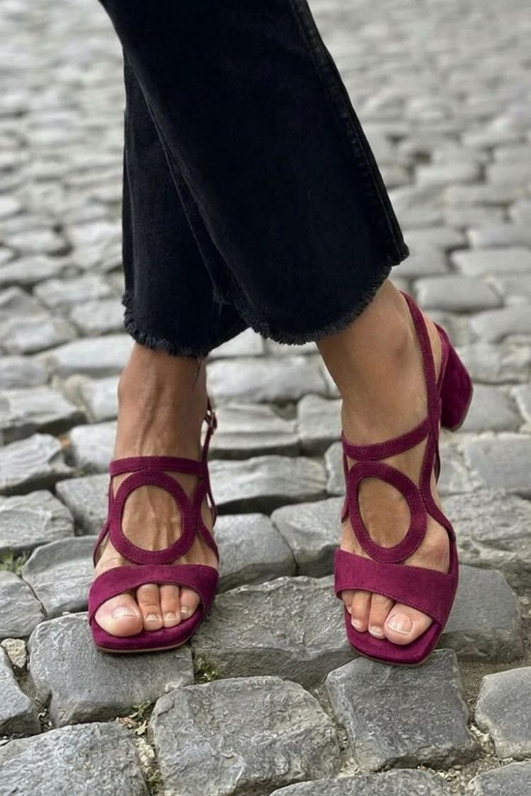 Valentina sandalen met rond sierdetail