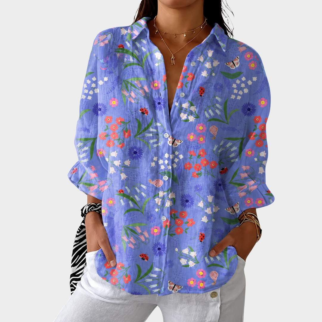 Stéphanie | Luchtige Kleurrijke Bedrukte Blouse