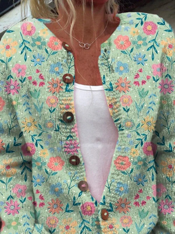 Marianne | Bloemen Patroon Print Knoop Vest