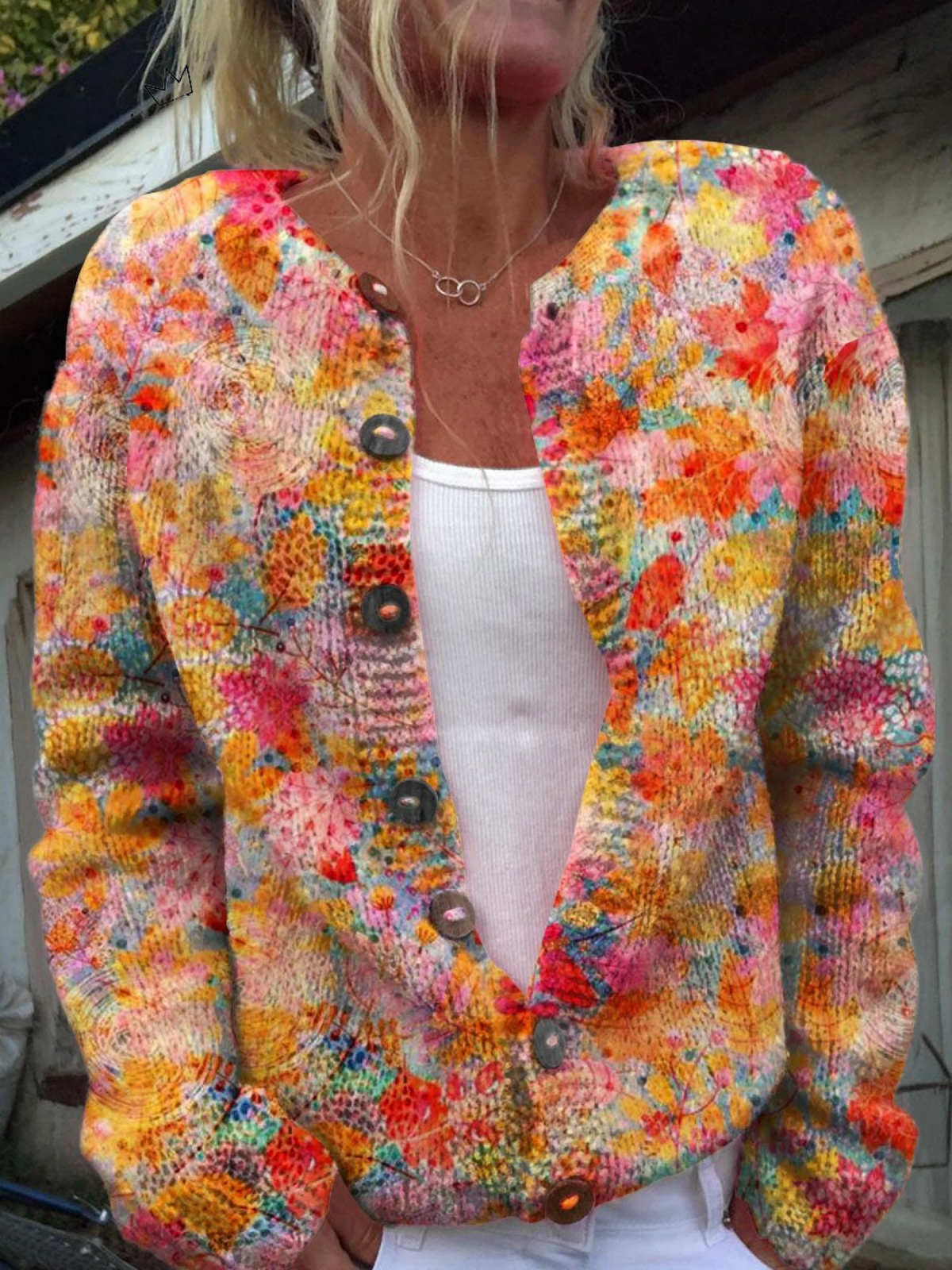 Claudia | Bloemen Print Casual Knoop Vest