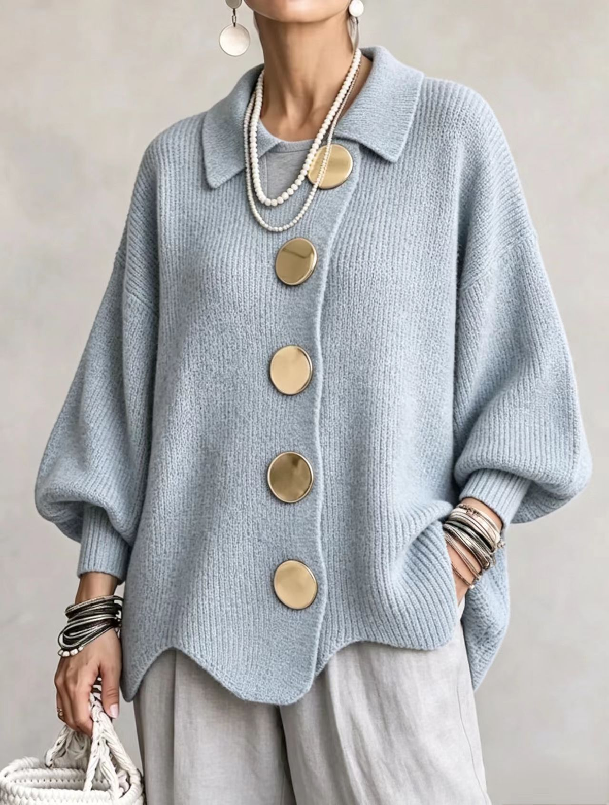 Isadora™ | Elegant Oversized Vest met Statement Knopen