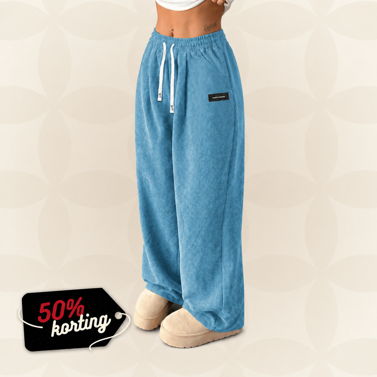 Lotte™ | Wijde Zachte Broek met Elastische Taille