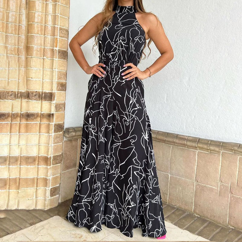 QIANA™ - Elegante Brede Pijpen Halsband Mouwloze Zomer Jumpsuit