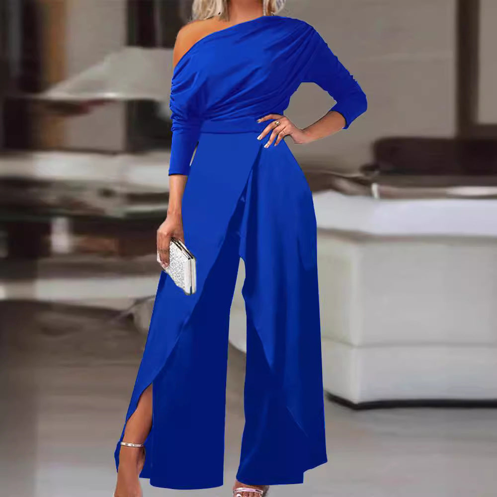 LEILANI™ - Elegante Gerimpelde Wrap Jumpsuit met Gespleten Zoom