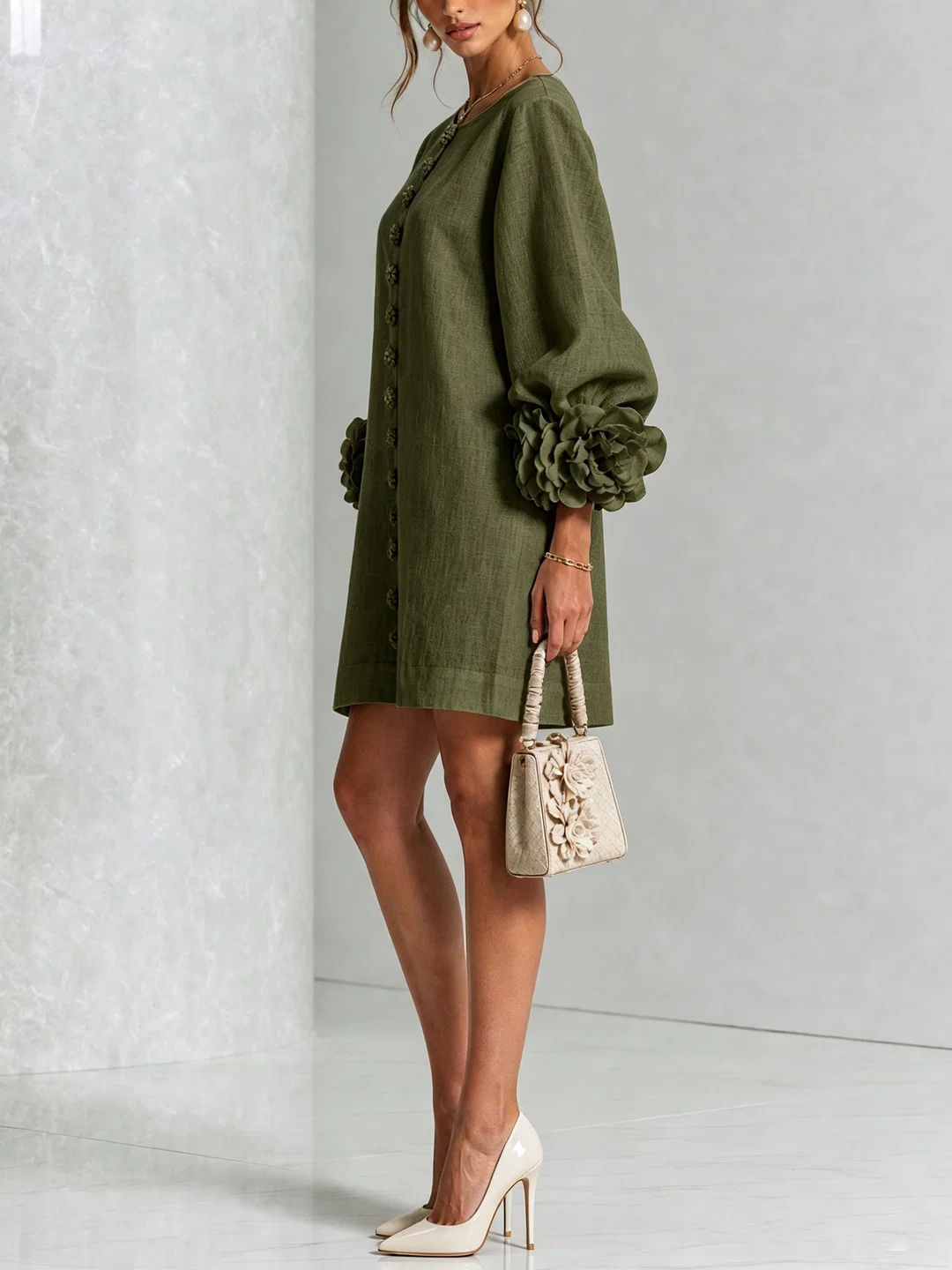 Rosalie™ | Elegante Jurk met Pofmouwen