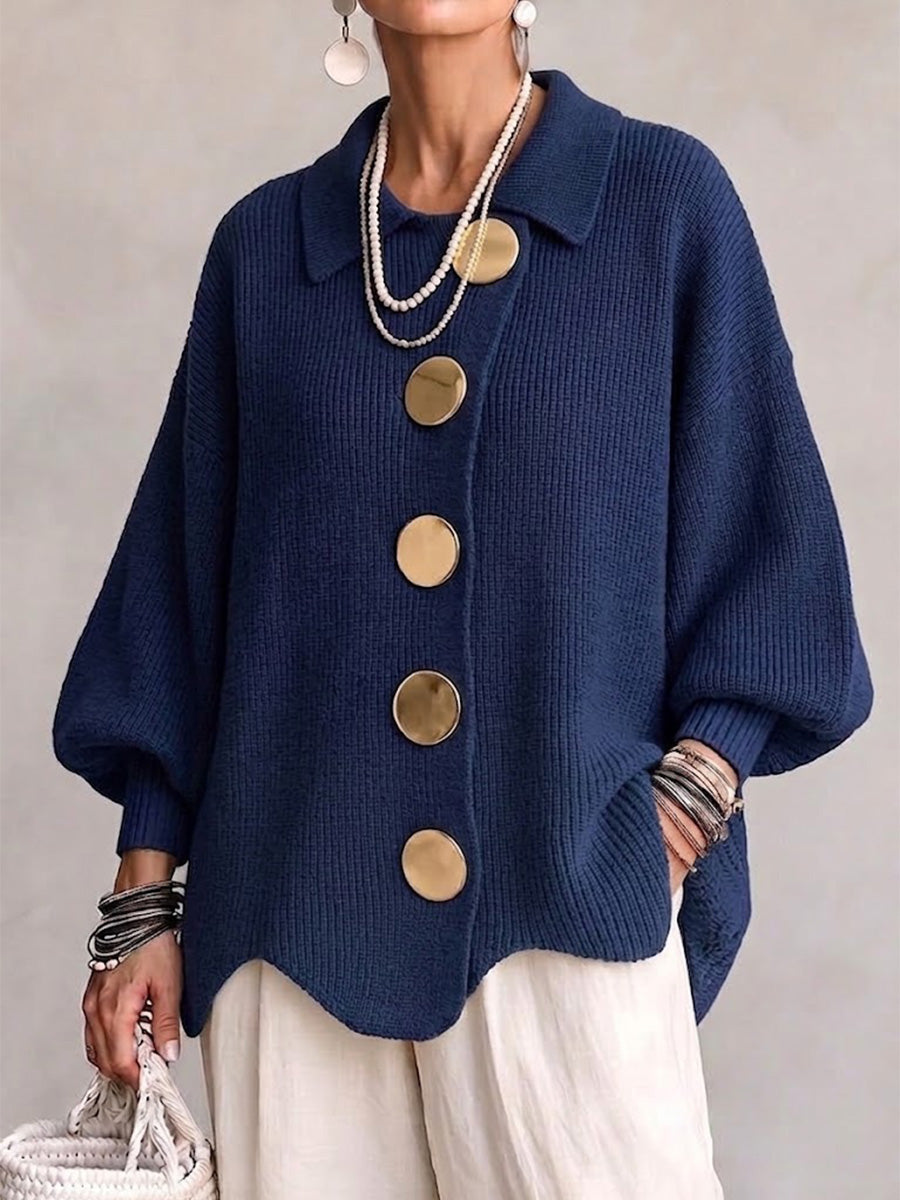 Isadora™ | Elegant Oversized Vest met Statement Knopen