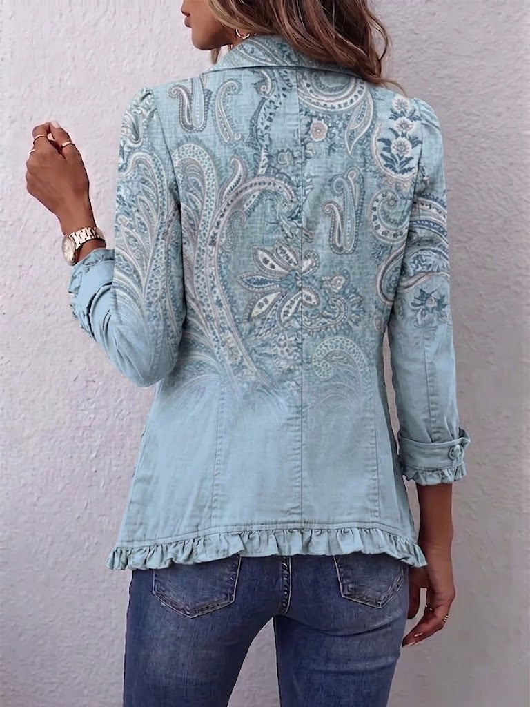 Brigitte | Vintage Paisley Print Geplooide Jas