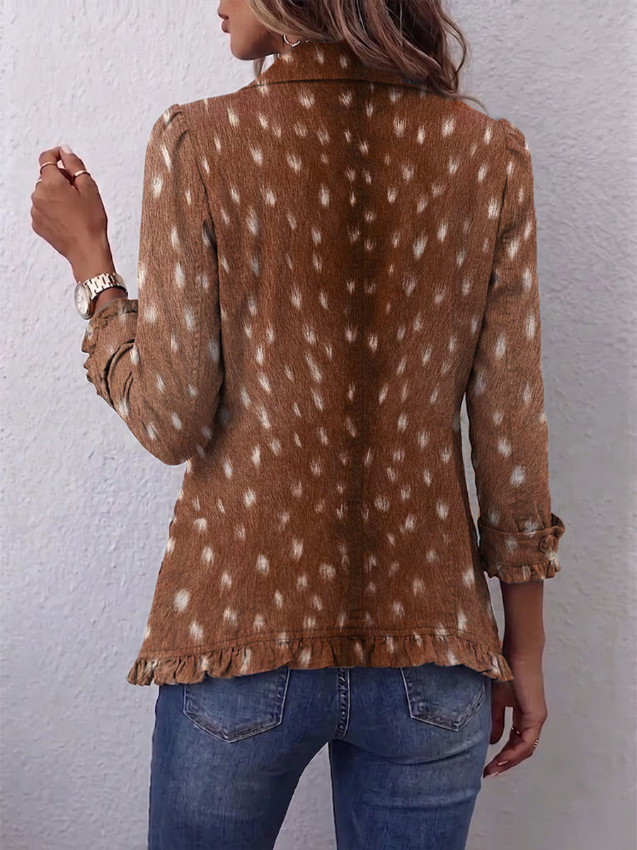 Françoise | Bohemian Dierenprint Geplooide Jas