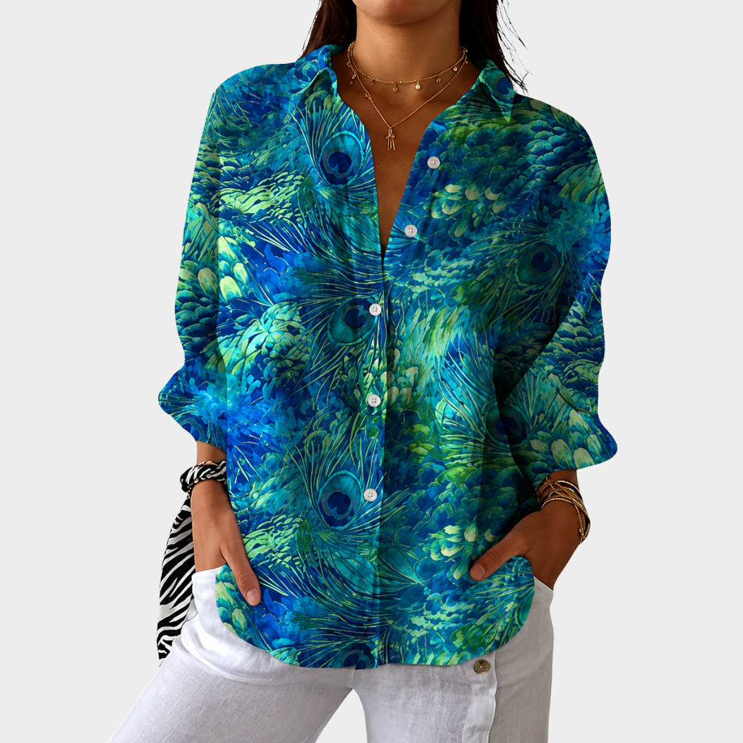 Amber | Luchtige en Kleurrijke Blouse Met Print