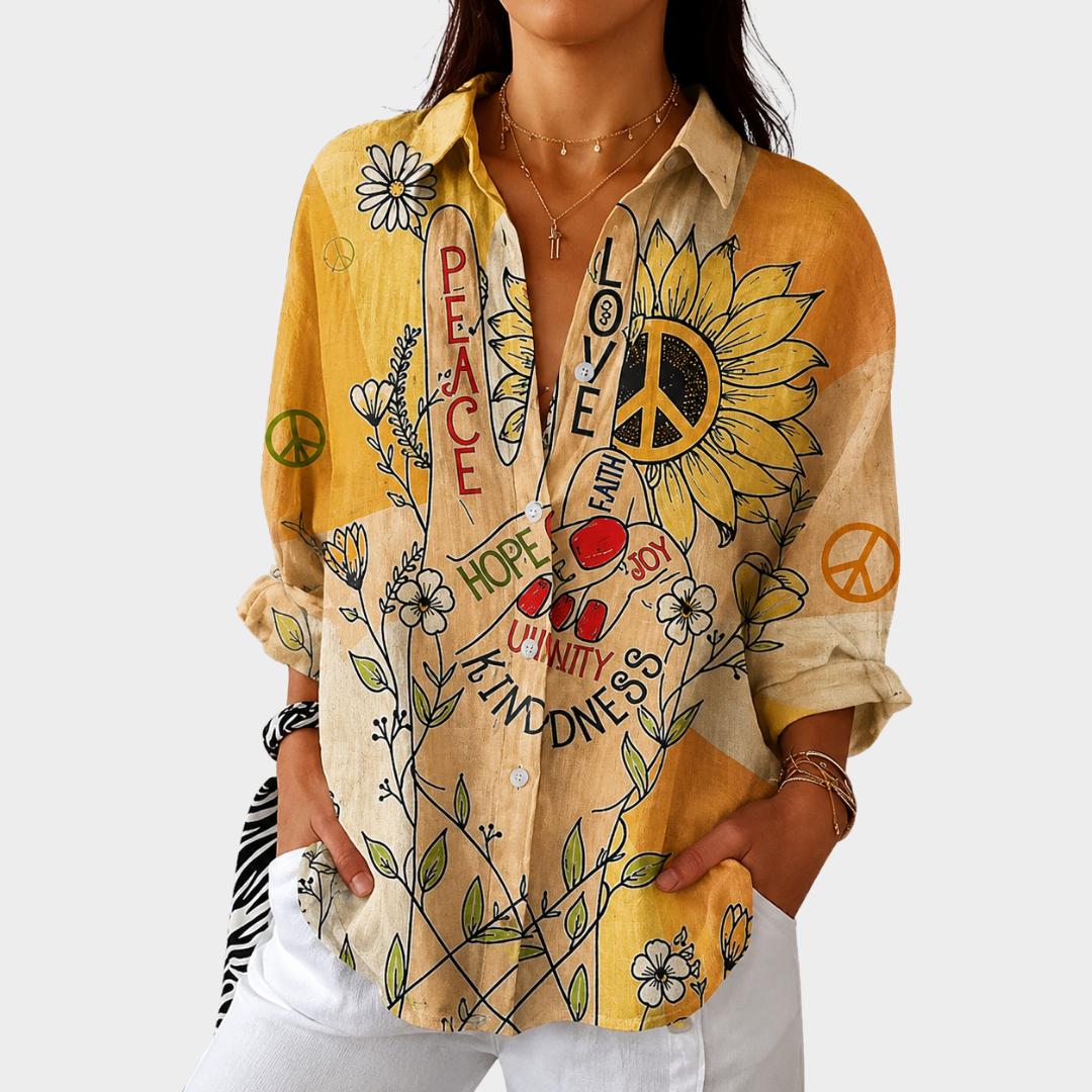 Florence | Luchtige Kleurrijke Bedrukte Blouse