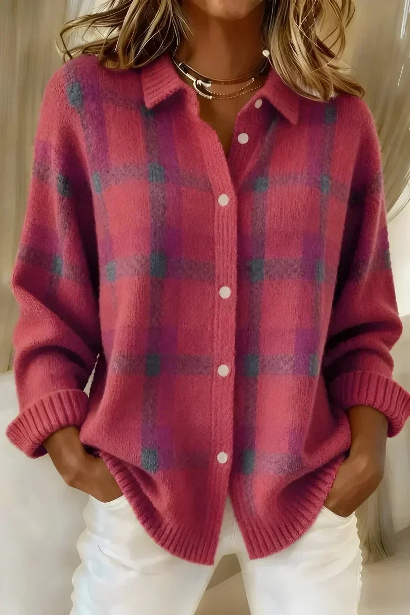 Jacqueline | Klassiek Geruit Vest met Kraag