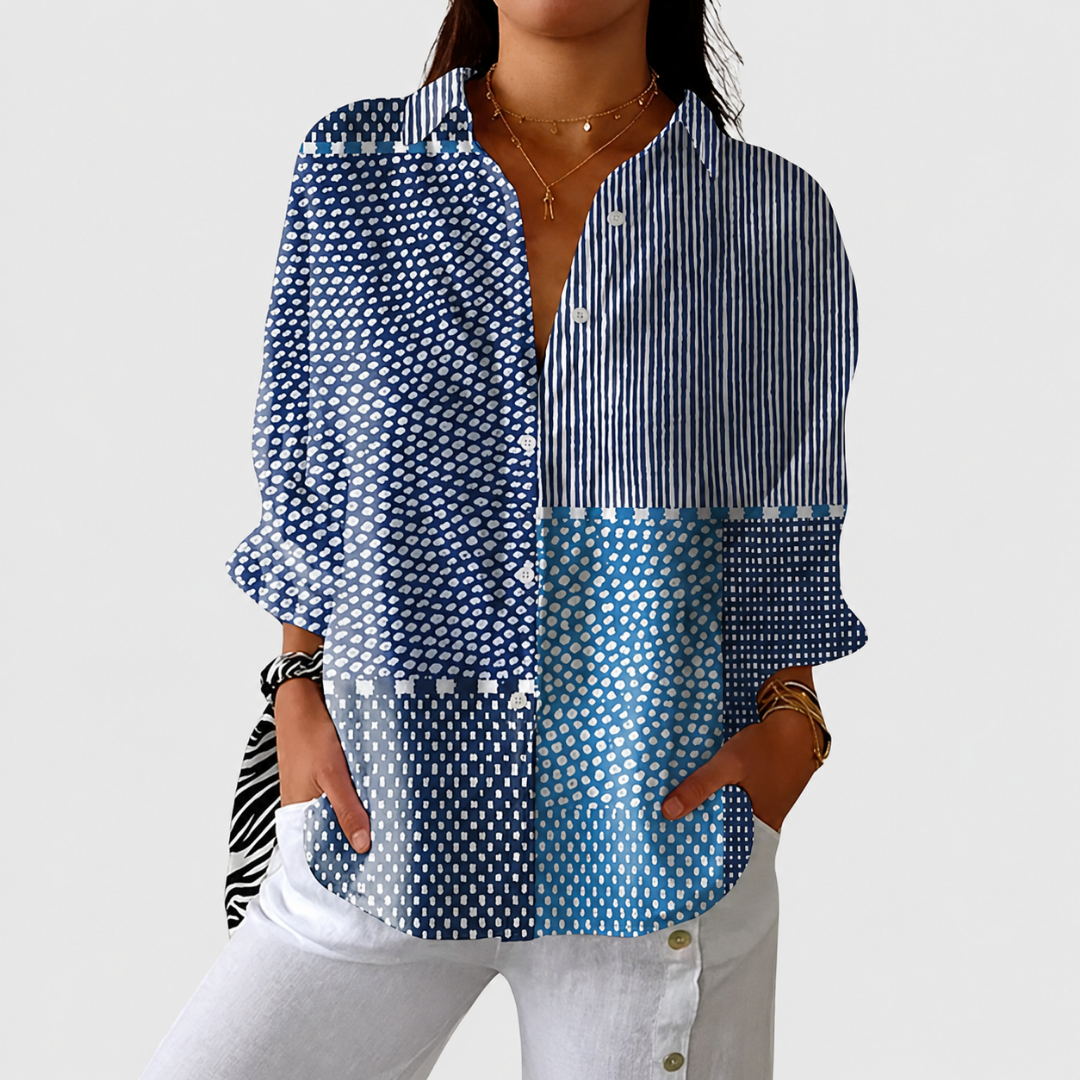 Beatrice | Luchtige Kleurrijke Bedrukte Blouse