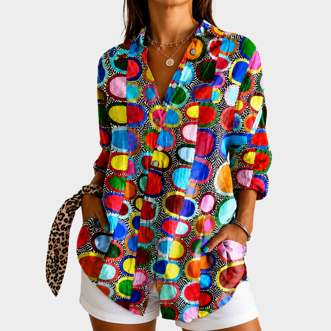 Yvonne | Confetti Cirkel Vreugde Blouse