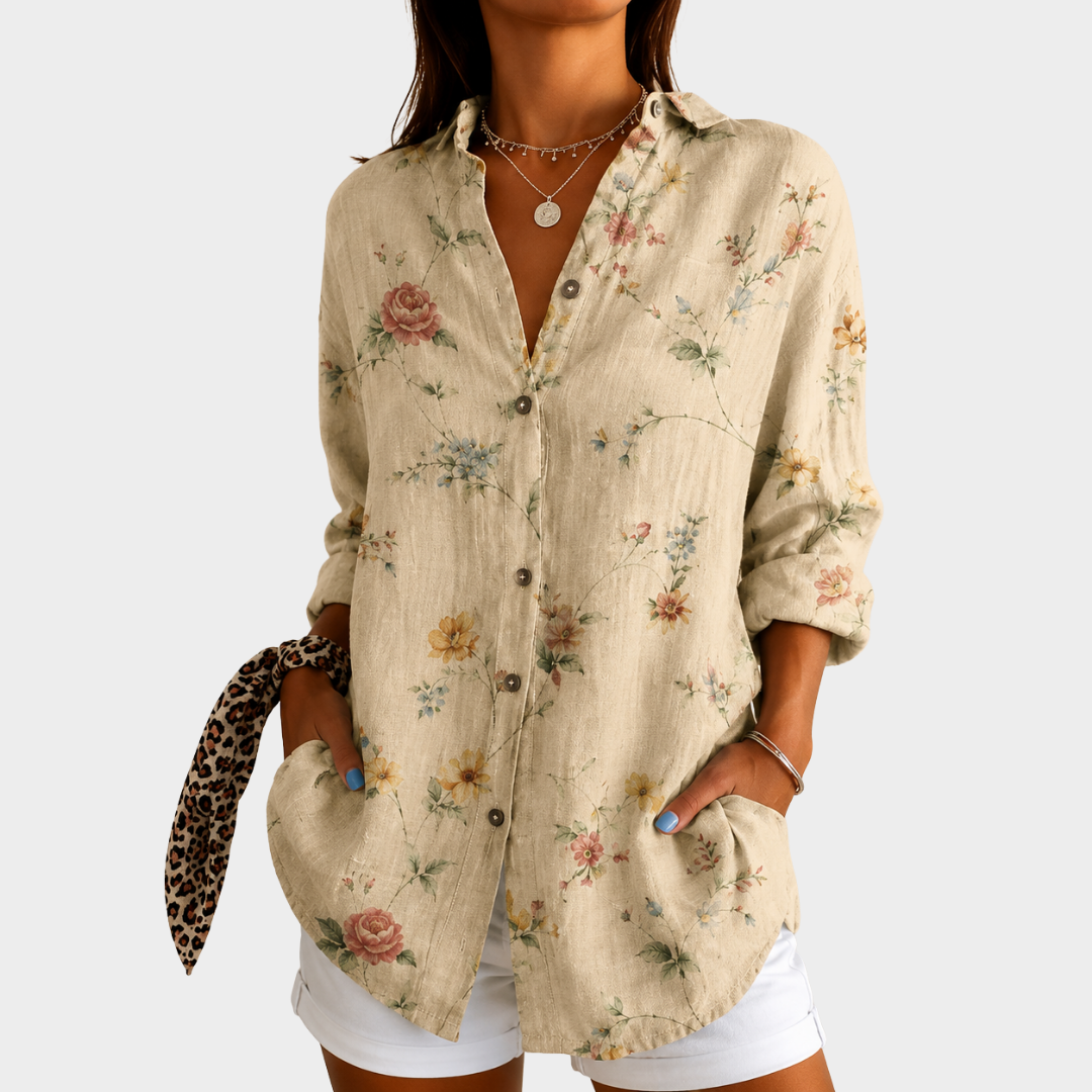Simonne | Weide Fluister Bloemen Blouse