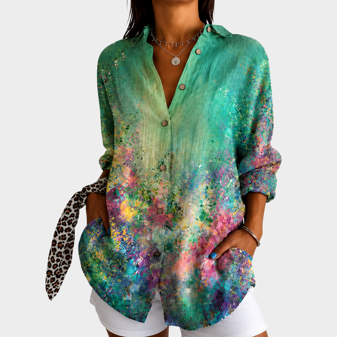 Marie-Claire | Smaragd Weide Kunst Blouse