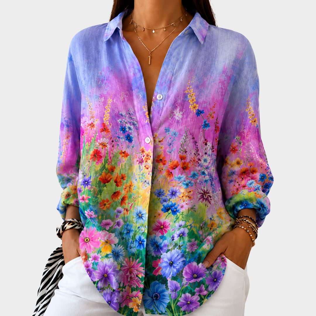 Eleonore | Wildebloem Zonsondergang Tuin Blouse