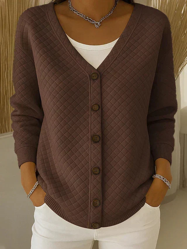 Laverne™ | Gequiltede Knopen-Voorkant Cardigan
