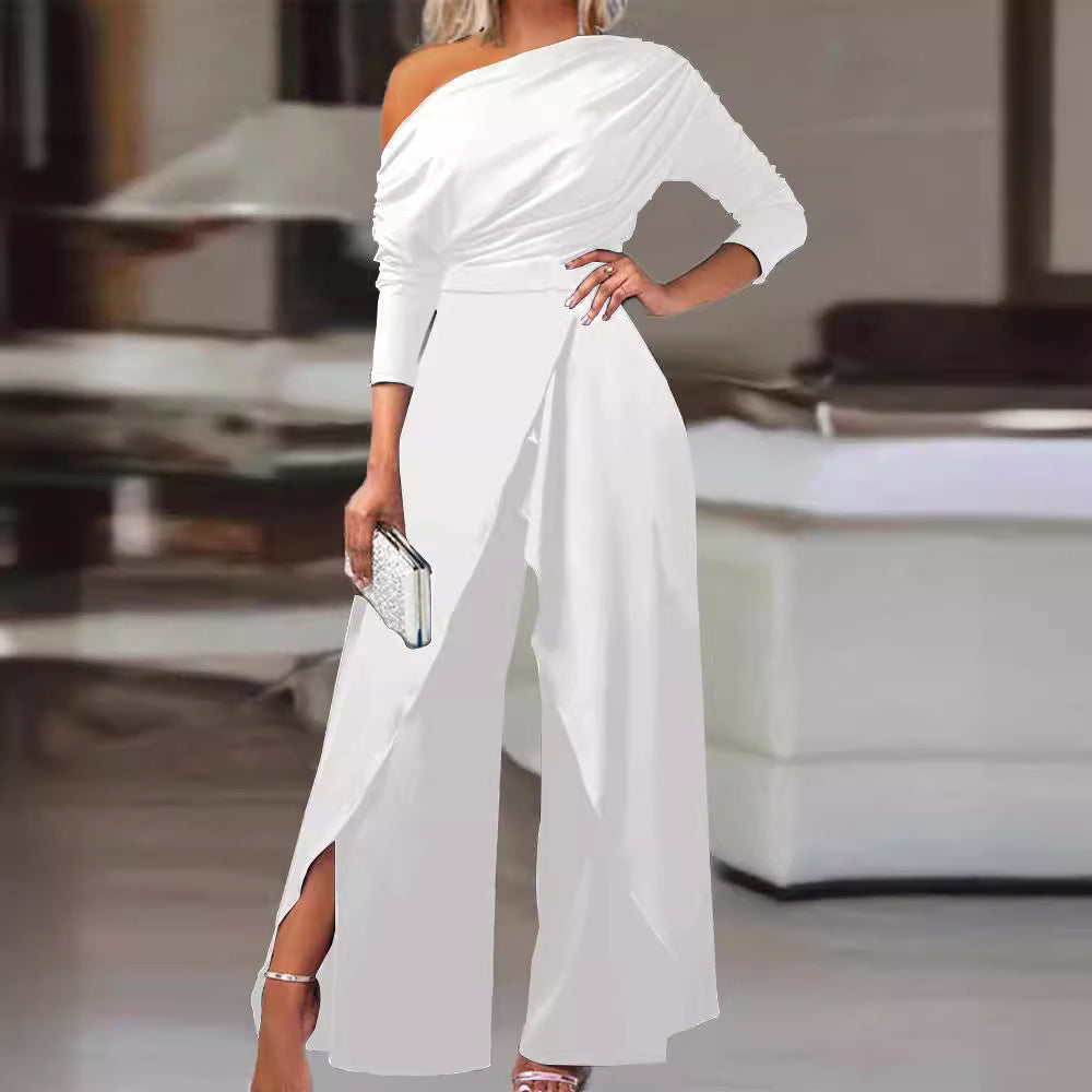 LEILANI™ - Elegante Gerimpelde Wrap Jumpsuit met Gespleten Zoom