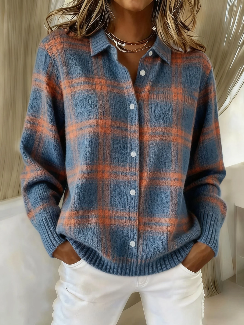 Nicole | Geruit Knoop Vest