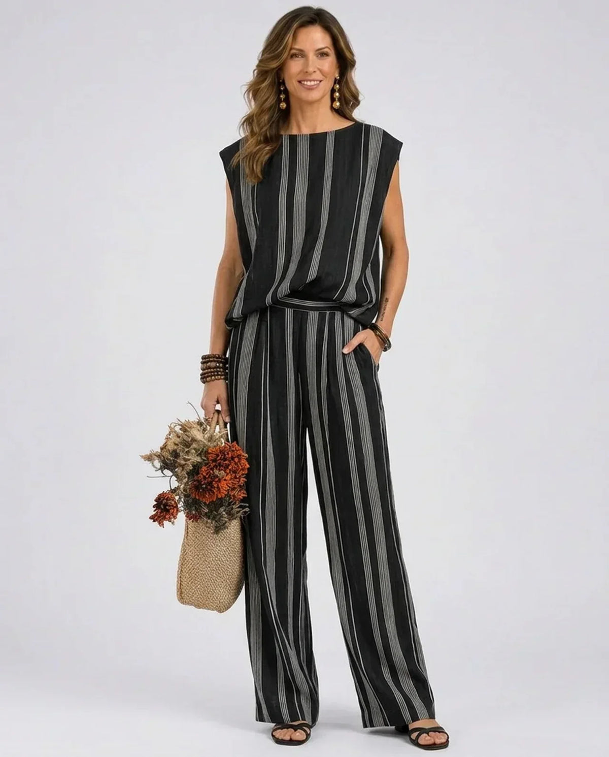 Alessia - Elegante gestreepte set van twee delen