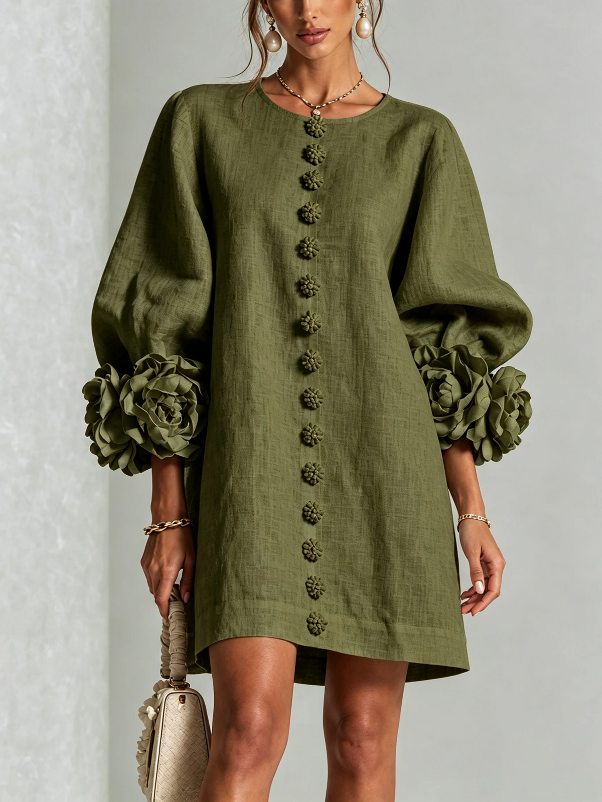 Rosalie™ | Elegante Jurk met Pofmouwen
