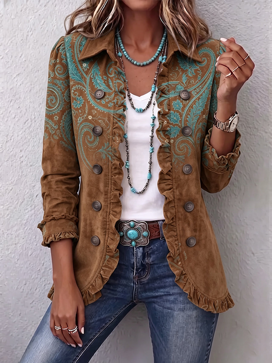 Véronique | Paisley Print Ruches Jas