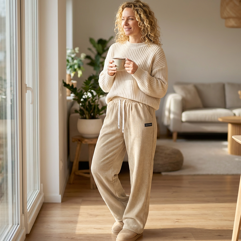 Lotte™ | Wijde Zachte Broek met Elastische Taille